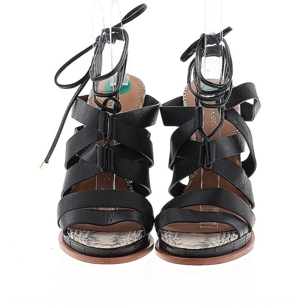 Calvin Klein Black Lace-Up Sandals Sz 8